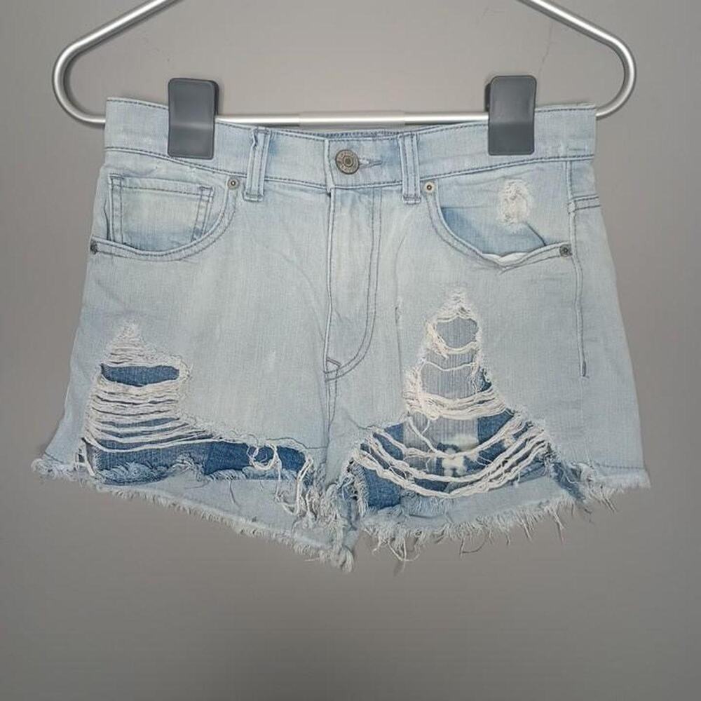 Express blue denim shorts with